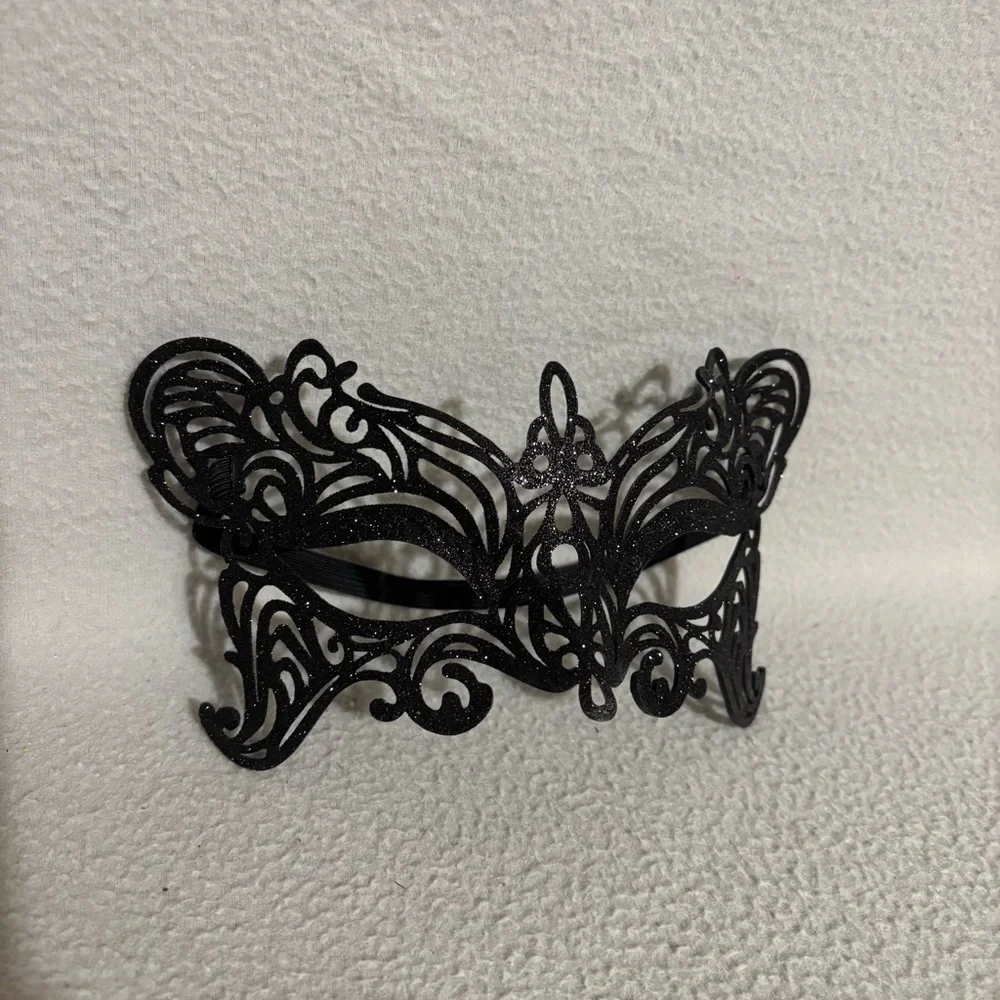 Purple and Black Glittered Masquerade Masks